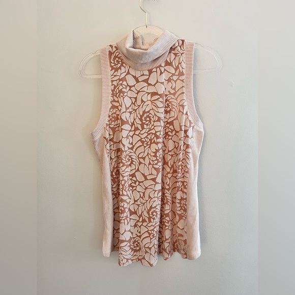 ANTHROPOLOGIE MEADOW RUE Floral Print Sleeveless Turtle Neck Embroidered Top NWT - Picture 5 of 7